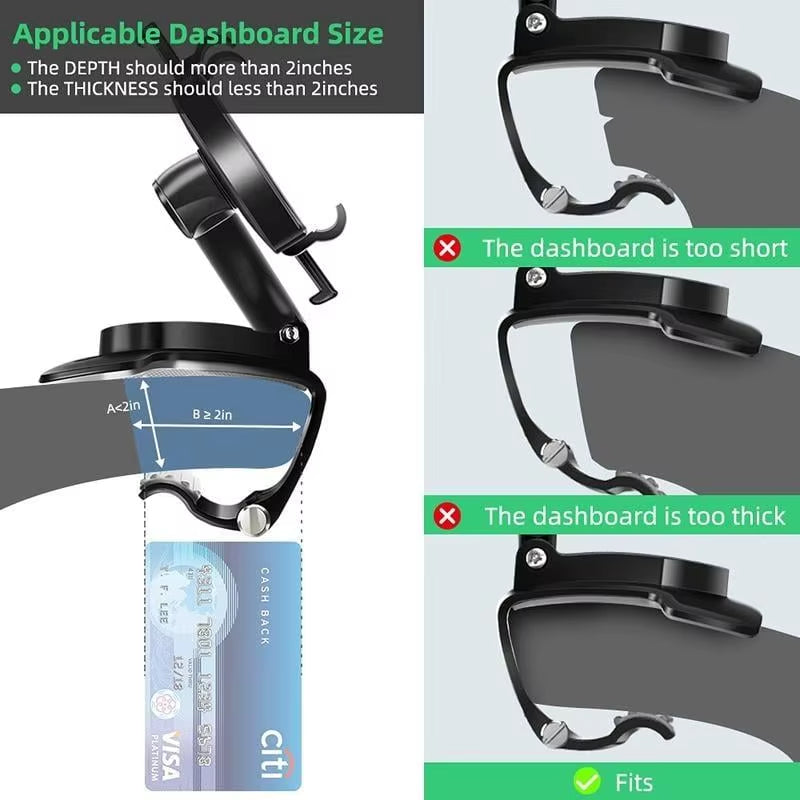 Multi-Function Car Mobile Phone Holder Dashboard Mirror/Gps Mobile Phone Holder Clip 360 Degree Rotatable Car Accessories