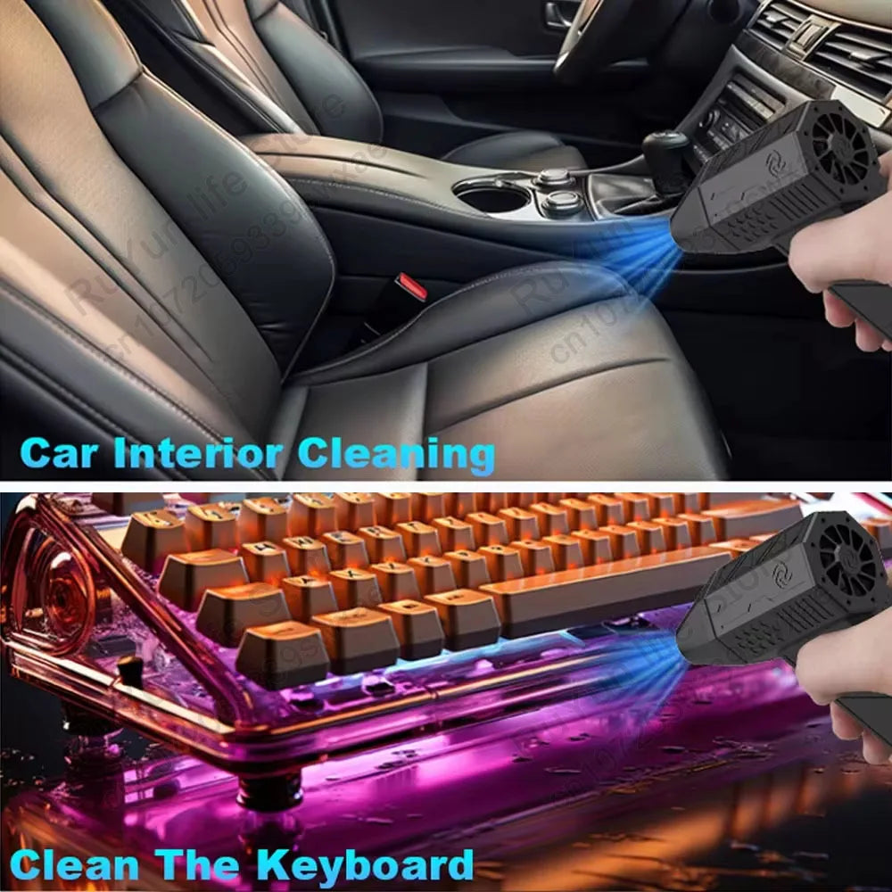 Mini Turbo Jet Fan Electric Air Duster with 1&3 Gear Adjustable Speed 130000RPM 52M/S Car Computer Cleaning Blower Tool Kit
