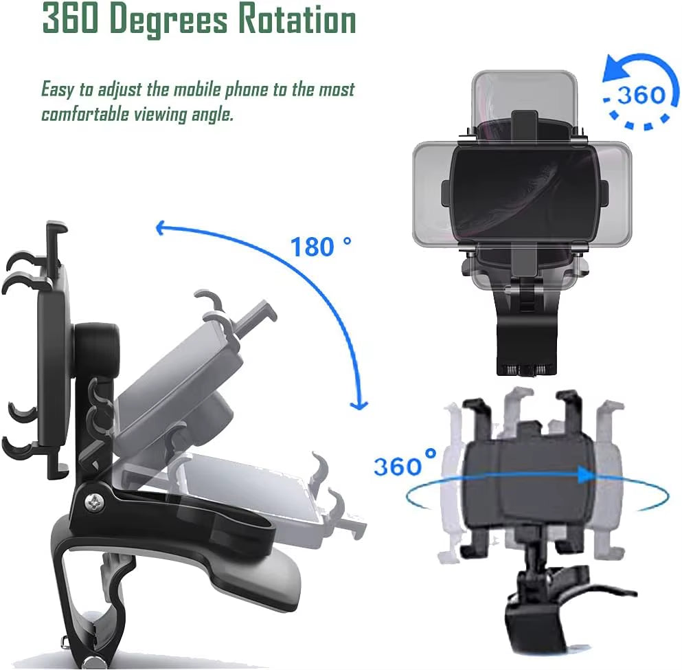 Multi-Function Car Mobile Phone Holder Dashboard Mirror/Gps Mobile Phone Holder Clip 360 Degree Rotatable Car Accessories
