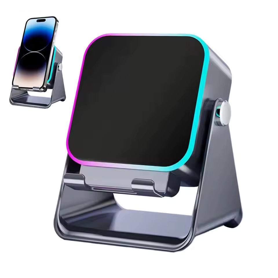 5 in 1 Auto-Induction Wireless Induction Speaker 8 Mode RGB Lights HIFI Sound Portable Bluetooth Phone Holder Christmas Gifts